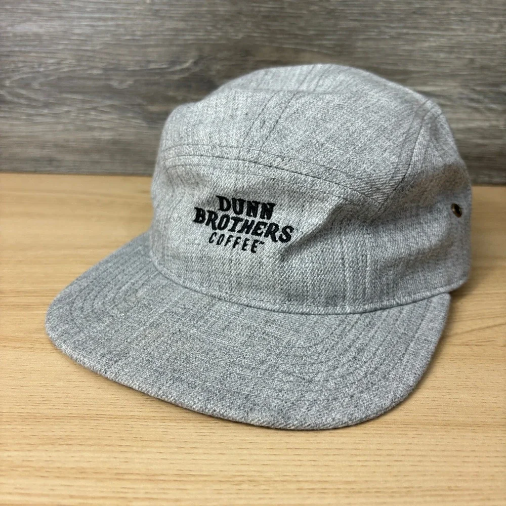 Dunn Brothers Hat Cap‎ Strap Back Gray Panel Coffee Bros Adjustable